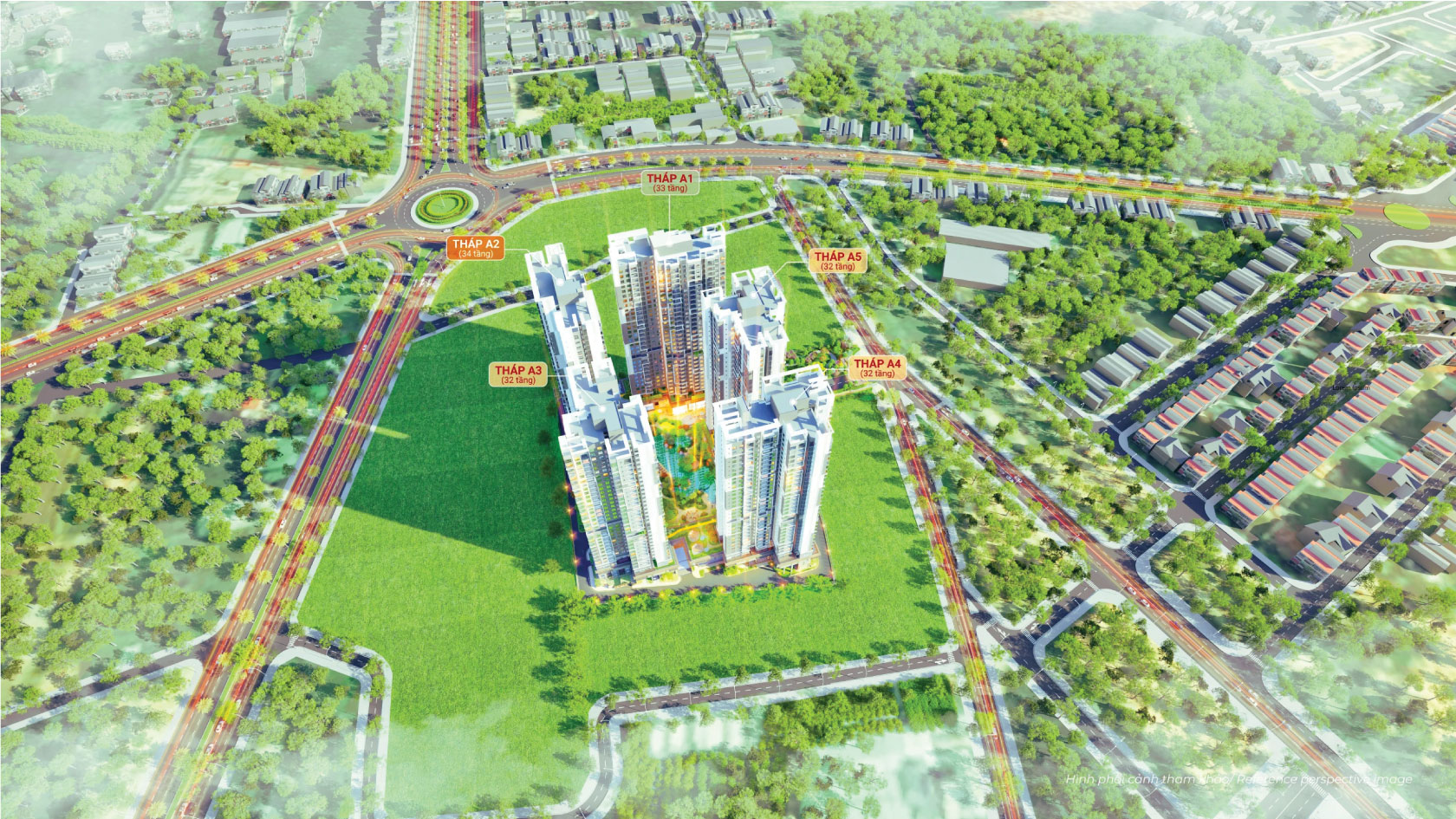 Mặt bằng tổng thể 5 tòa tháp dự án The Harmonie Phú Mỹ Hưng Bình Dương