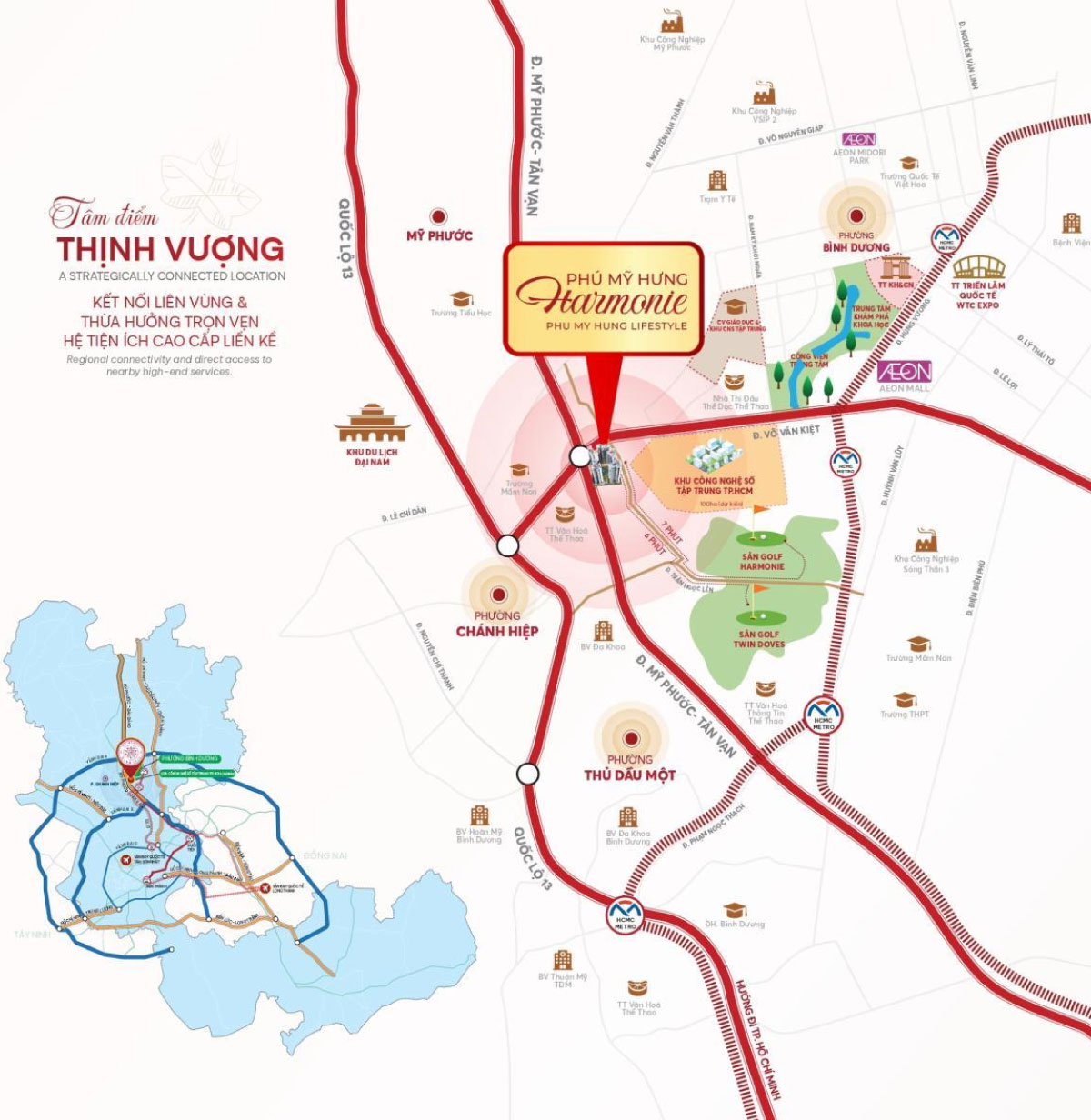 Vị trí đắc địa dự án căn hộ The Harmonie Phú Mỹ Hưng Bình Dương